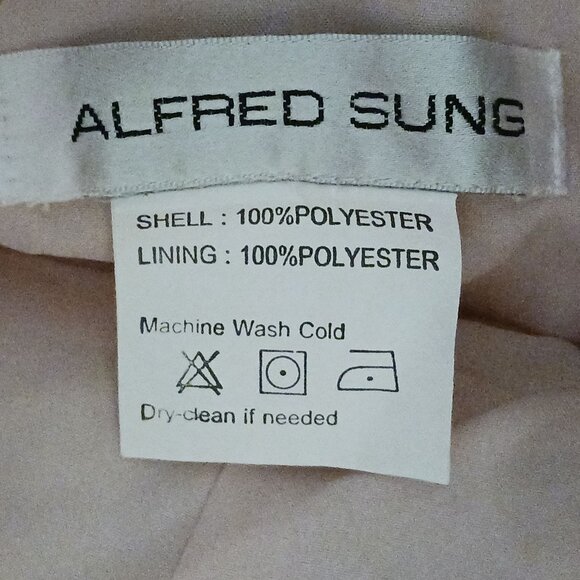 NEW Alfred Sung Spaghetti-Strap Satin Midi Dress Cameo/Blush‎ Pink Size 14 D799 - Picture 10 of 15